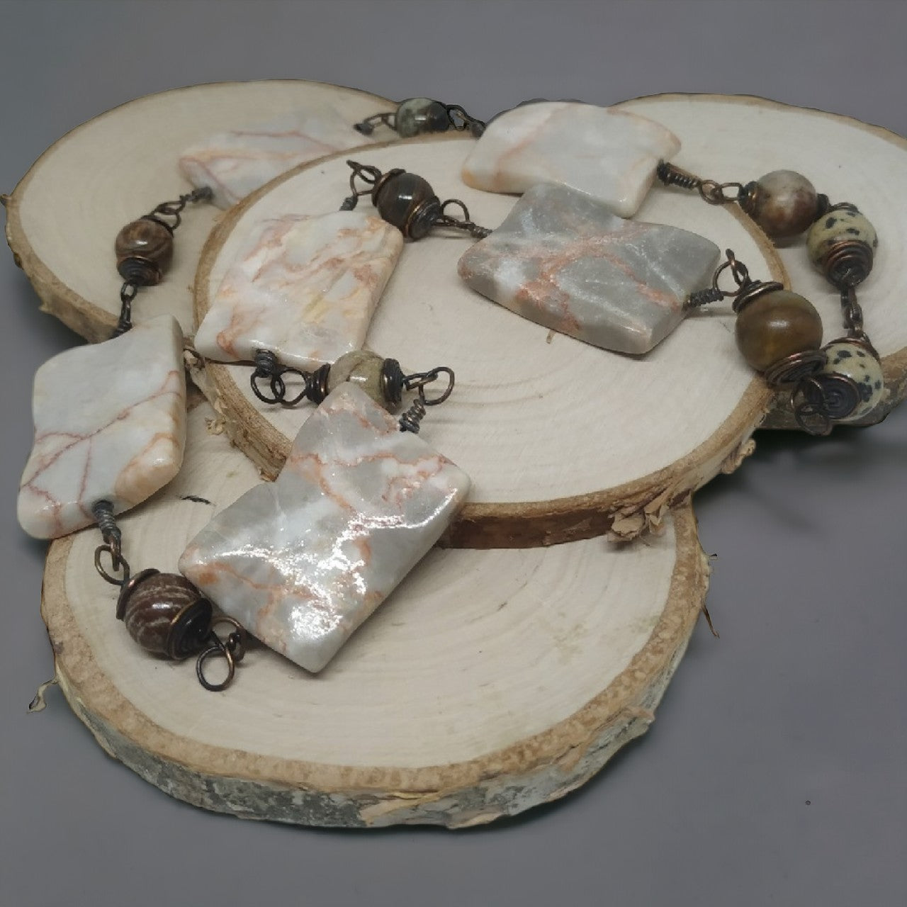 Naszyjnik handmade z jaspisów