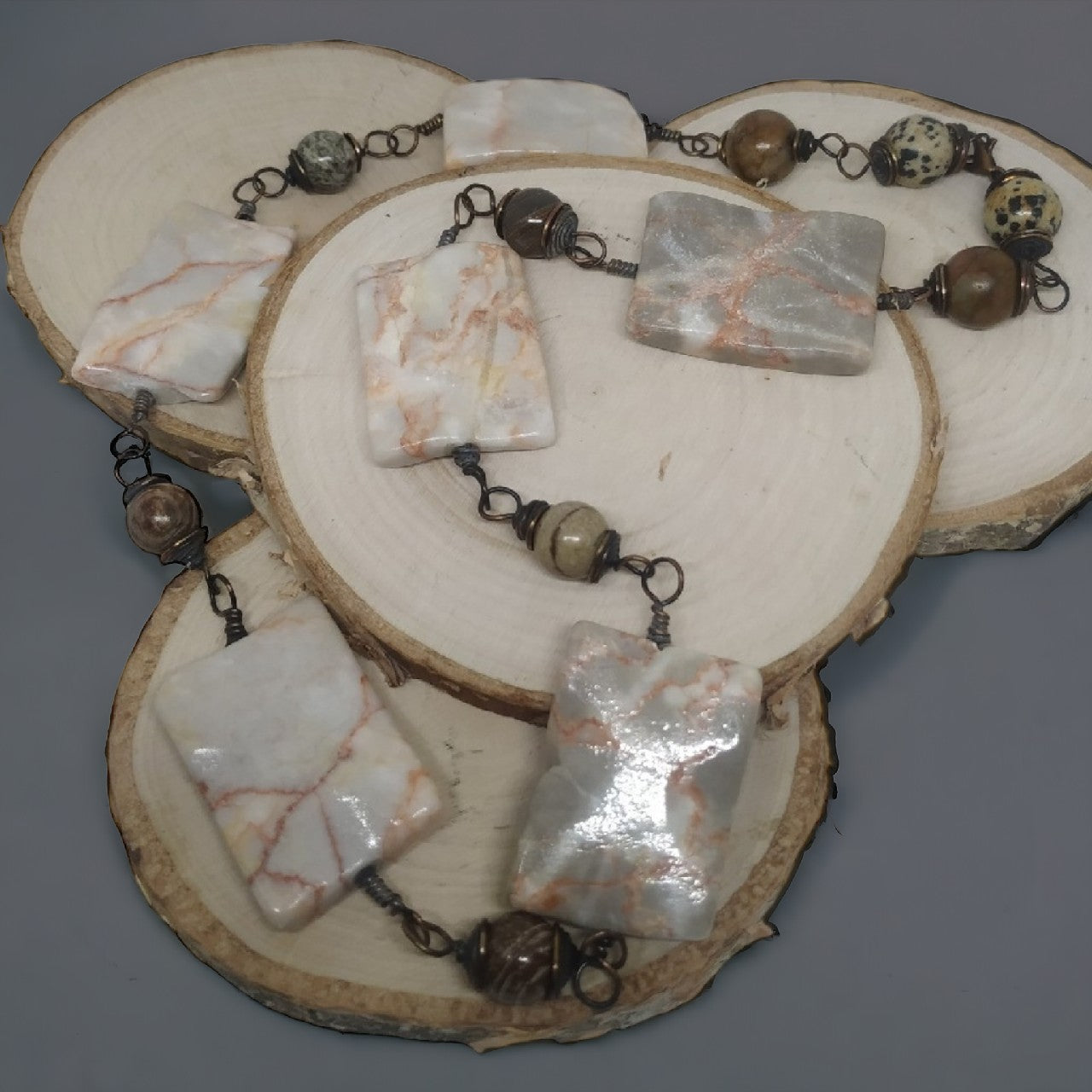 Naszyjnik wire wrapping z Jaspisu