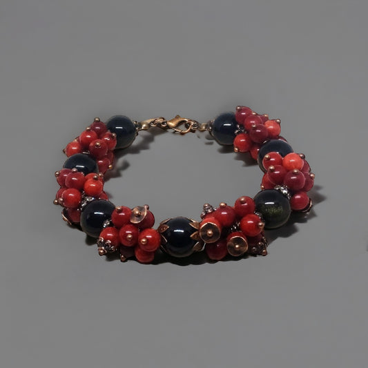 Bransoletka z jaspisów i obsydianów