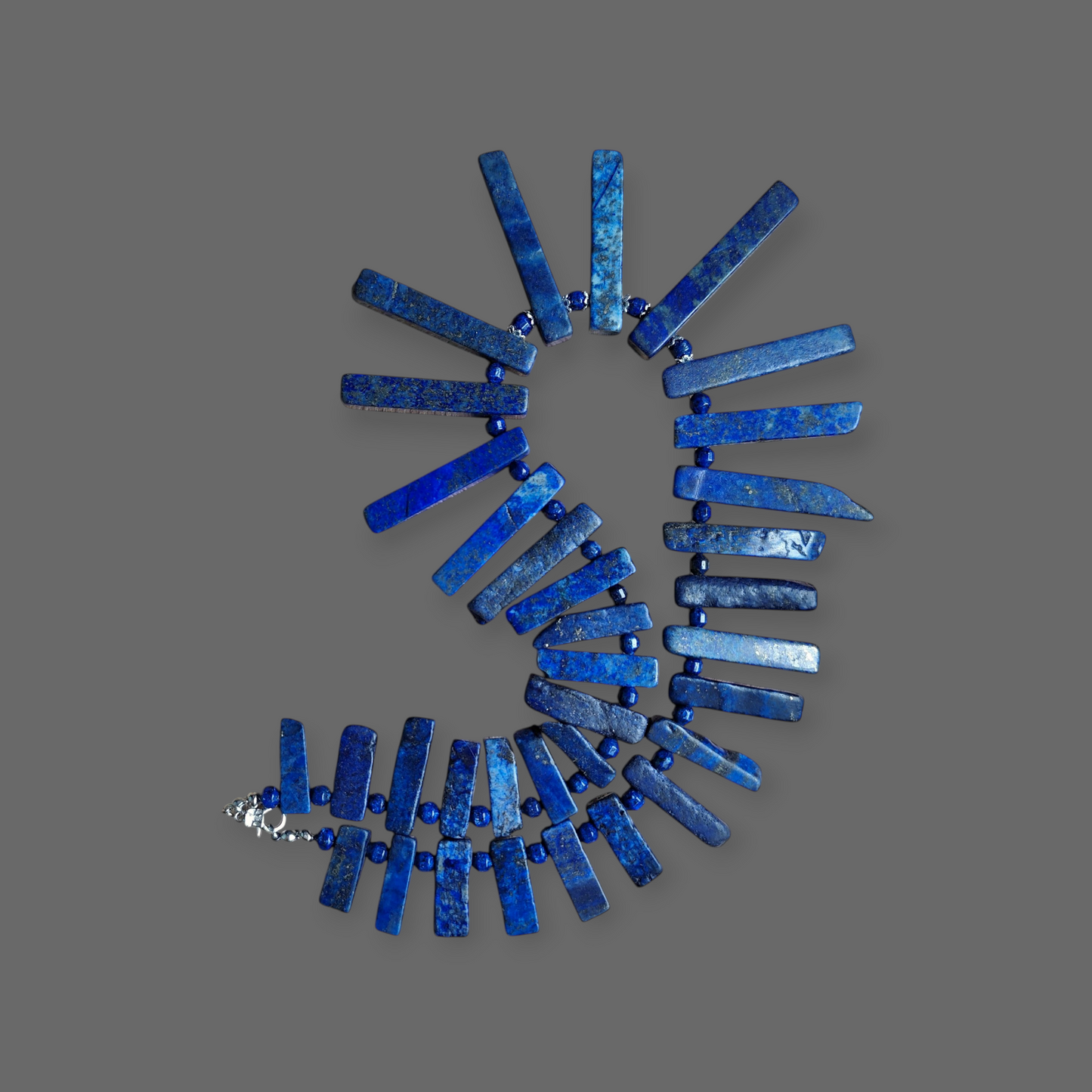 Naszyjnik z surowych sztabek Lapis Lazuli handmade