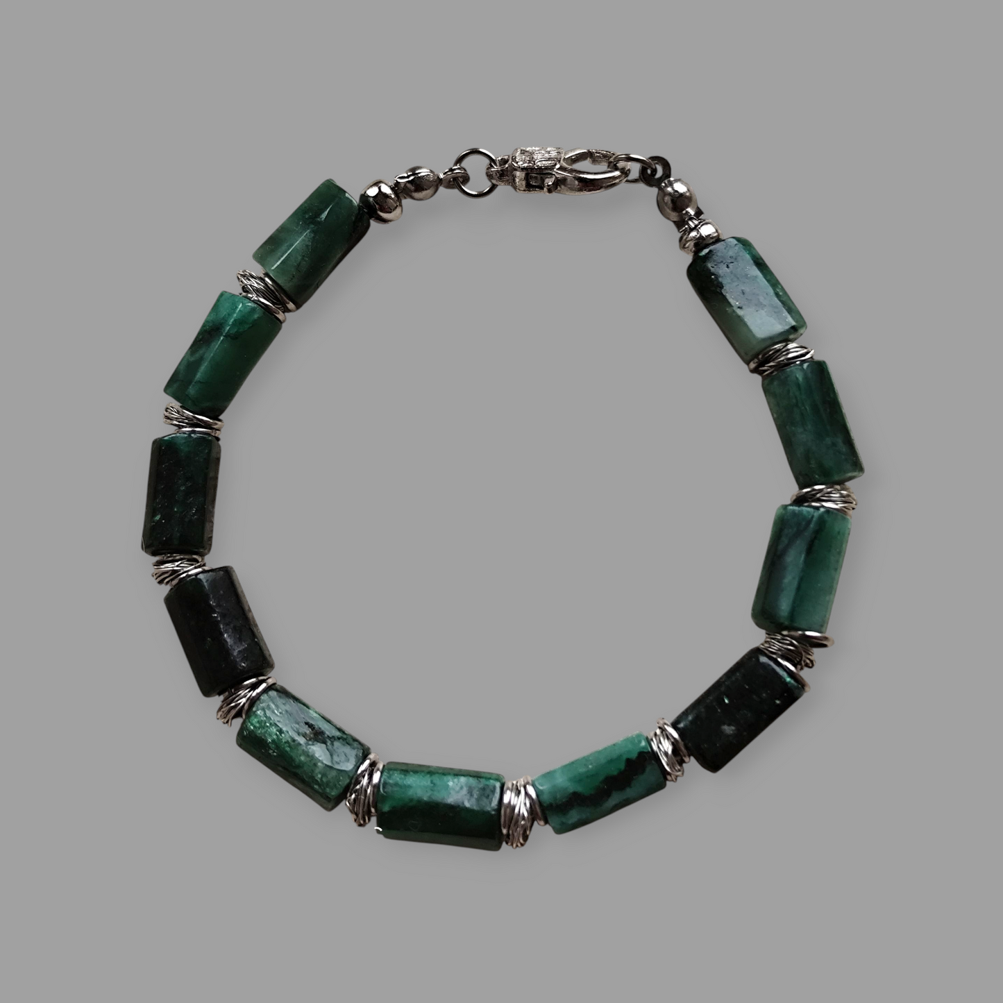 Bransoletka z surowych szmaragdów - Magiczny Kamyczek