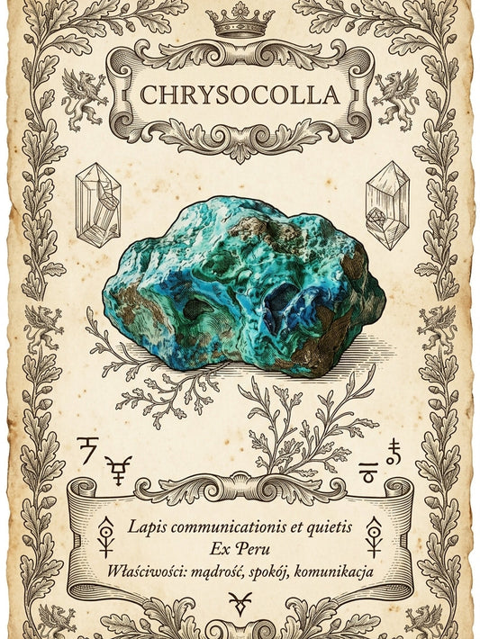 Chryzokola na starym pergaminie 
