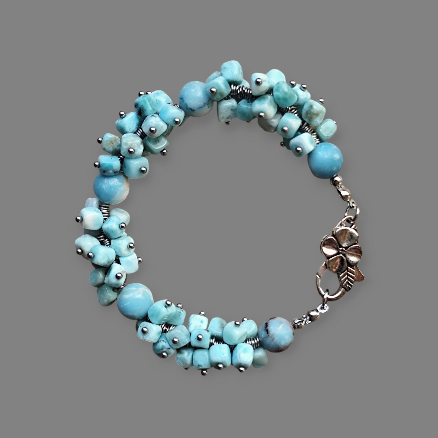 Bransoletka Larimar - błękit Karaibów - Magiczny Kamyczek 