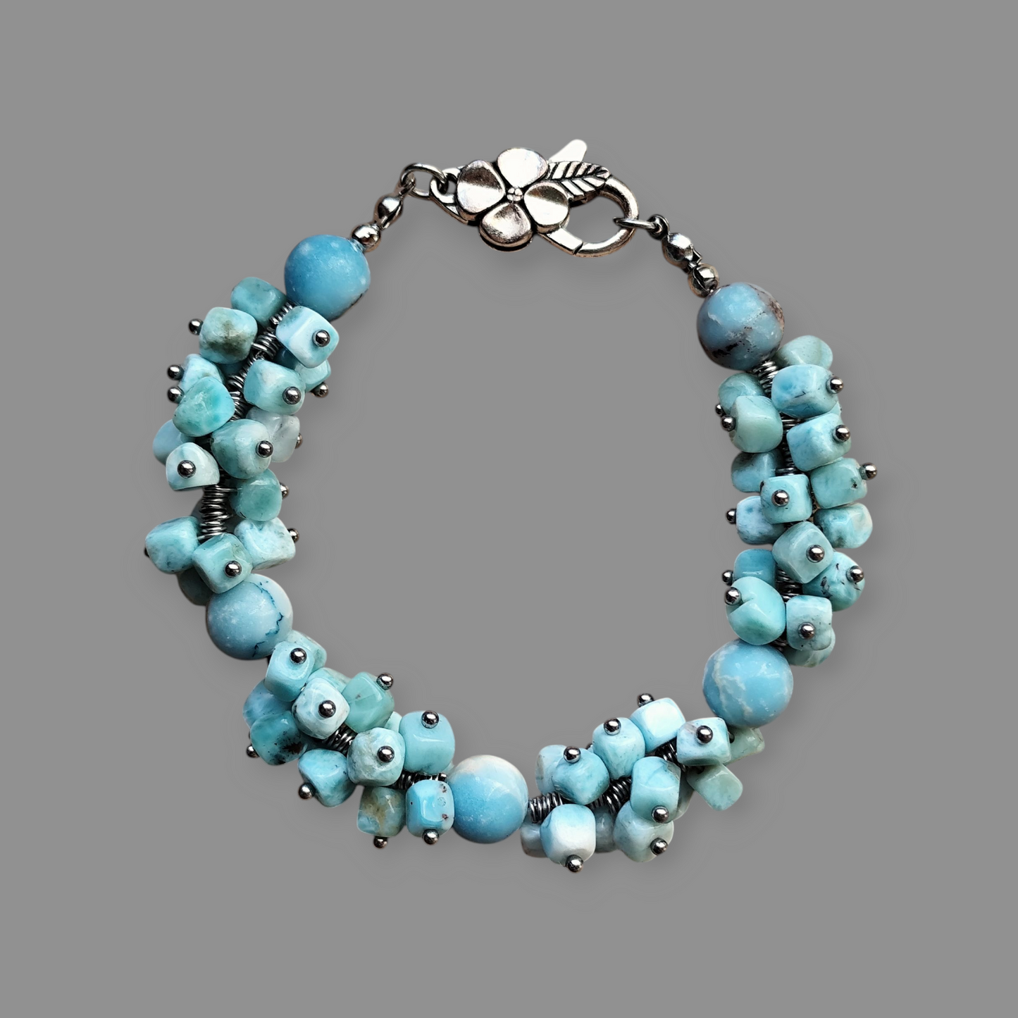 Bransoletka Larimar - błękit Karaibów - Magiczny Kamyczek 