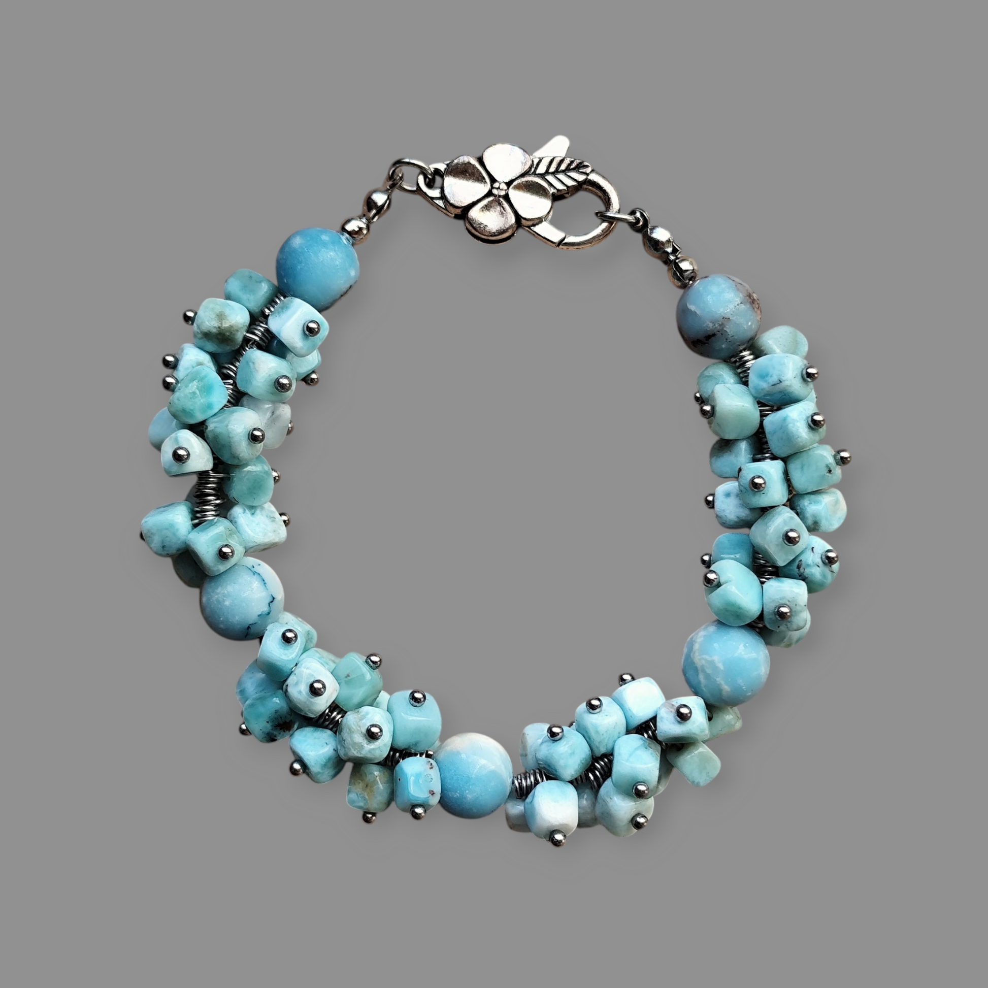 Bransoletka Larimar - błękit Karaibów - Magiczny Kamyczek 