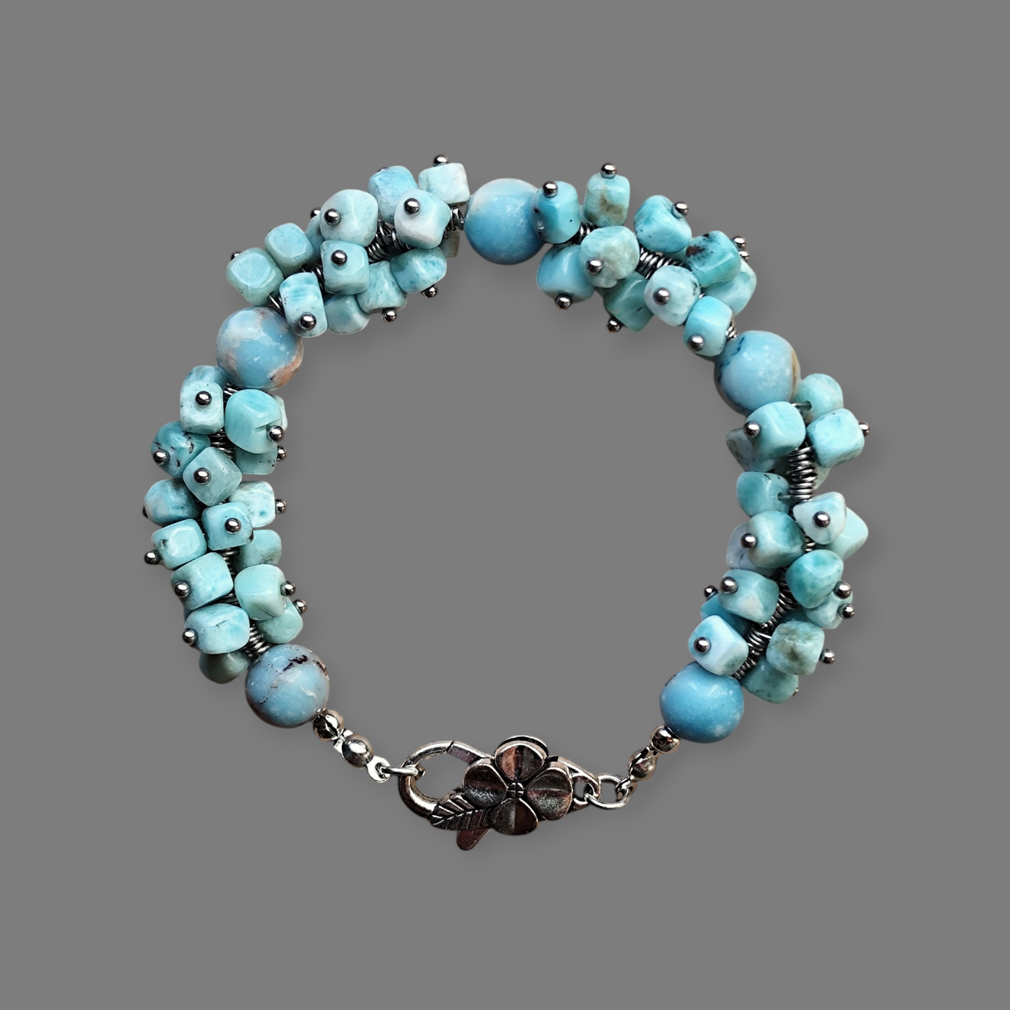 Bransoletka Larimar - błękit Karaibów - Magiczny Kamyczek 