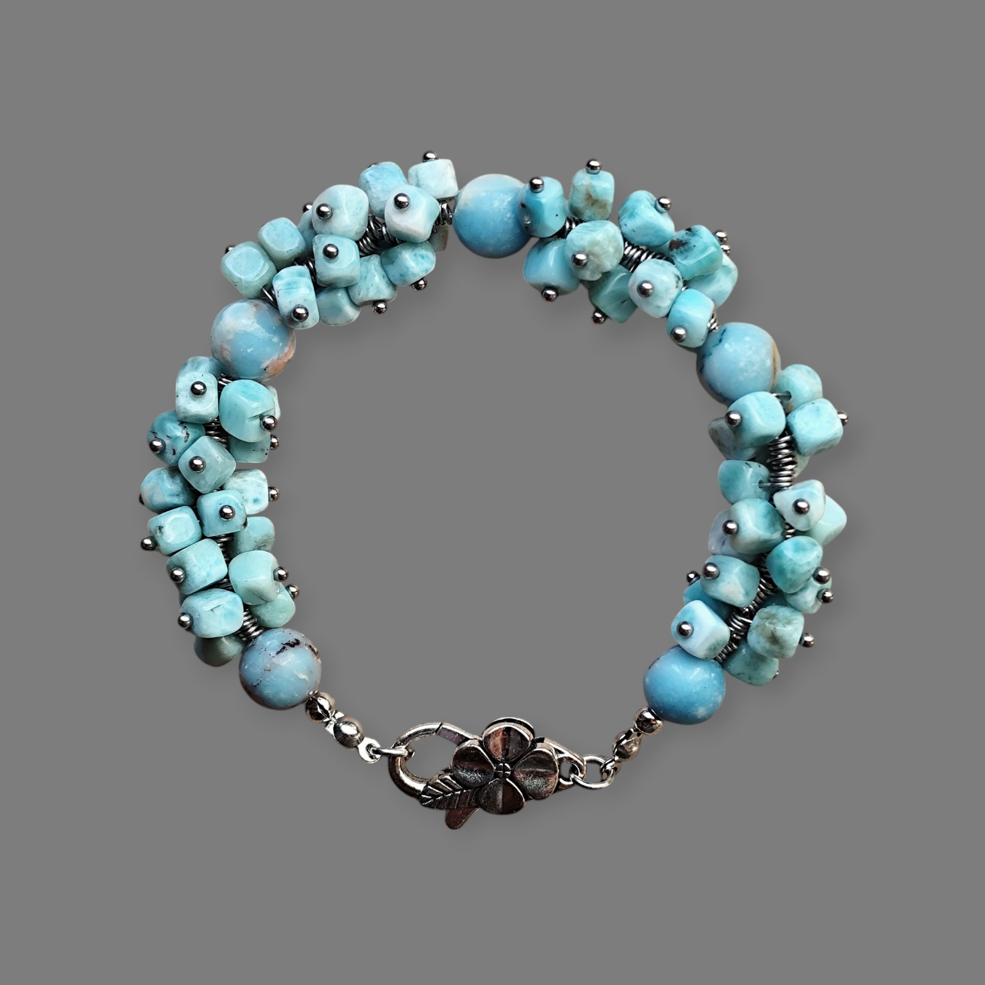 Bransoletka Larimar - błękit Karaibów - Magiczny Kamyczek 