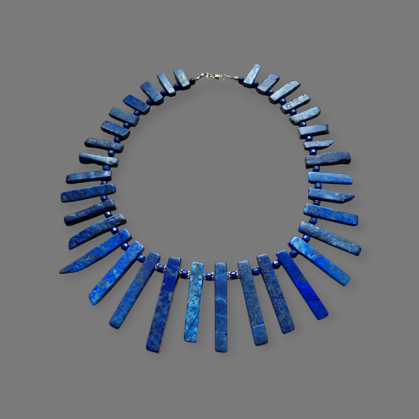 Naszyjnik z surowych sztabek Lapis Lazuli 