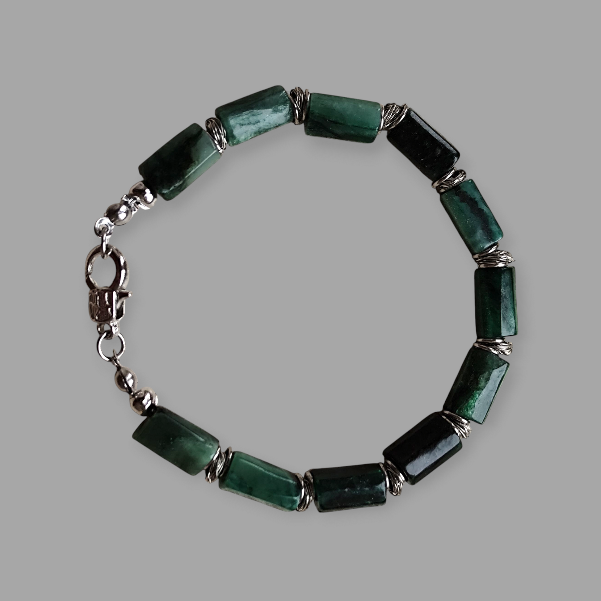 Bransoletka z surowych szmaragdów - Magiczny Kamyczek 